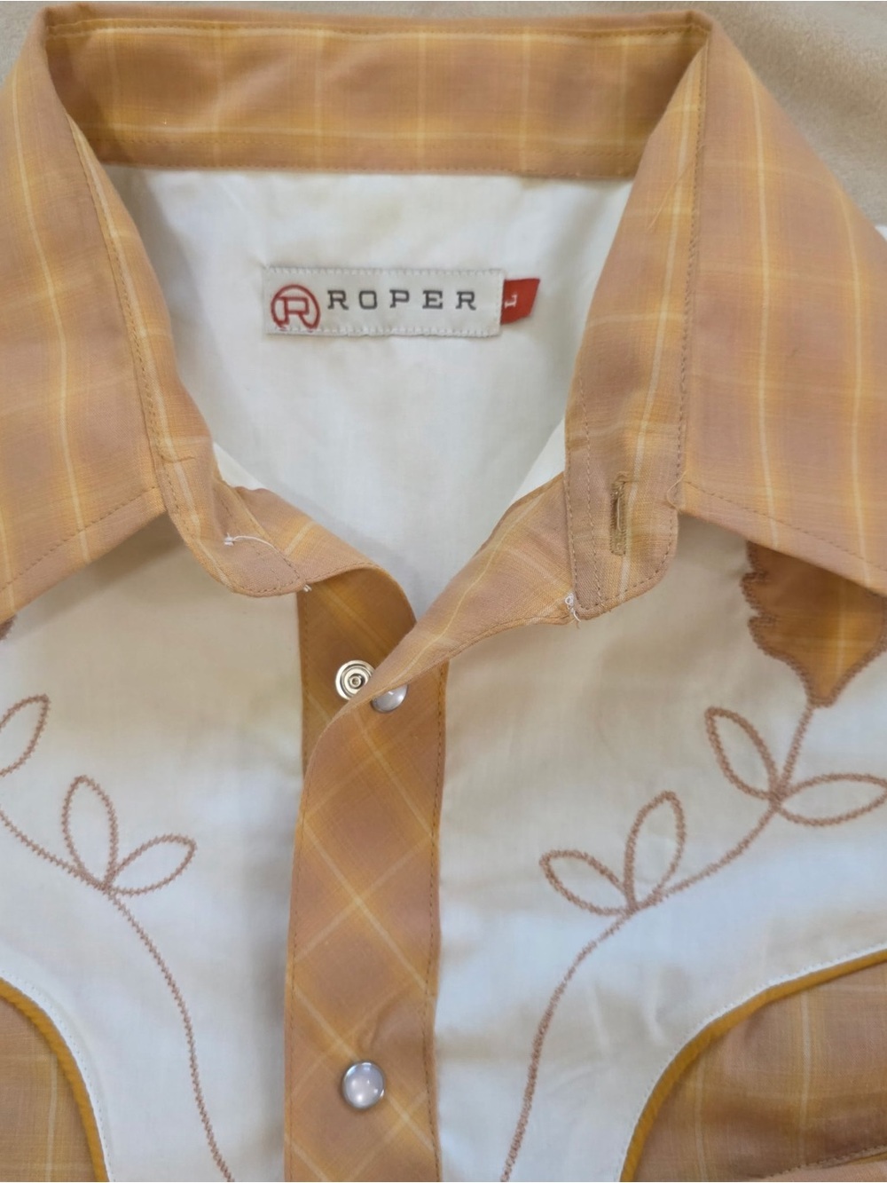 Roper Women’s Western Pearl Snap Embroidered Cowgirl Shirt Large - Picture 5 of 6